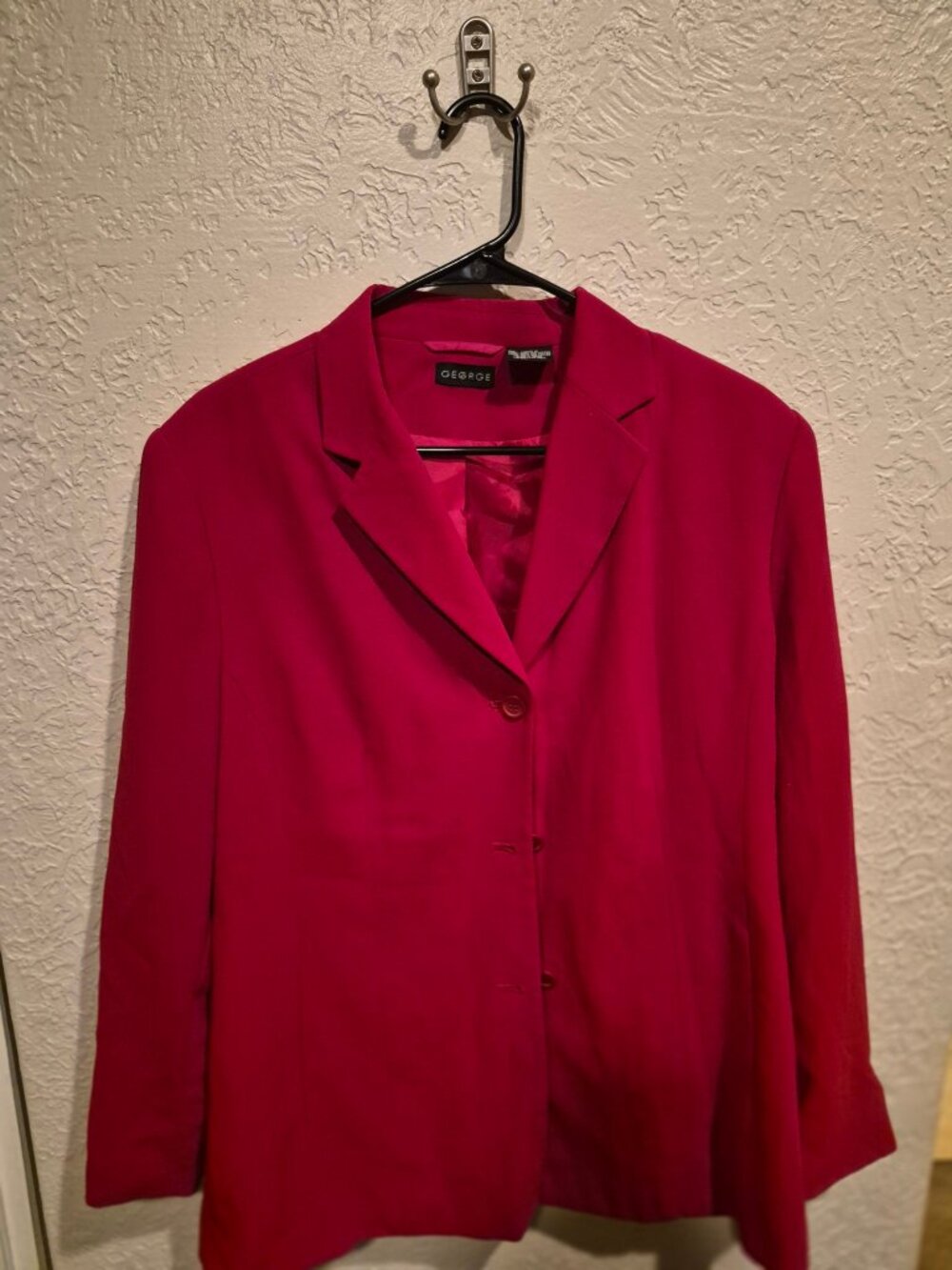 George Red Blazer Womens 14 Lined Single Button